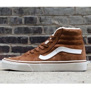 Vans Sk8 Hi Sherpa-lined Tobacco Suede Sneakers